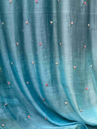 Pearl Embroidered 4D Banarasi Silk Chanderi Fabrics