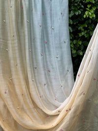 Pearl Embroidered 4D Banarasi Silk Chanderi Fabrics
