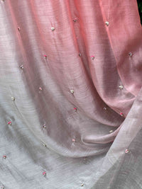 Pearl Embroidered 4D Banarasi Silk Chanderi Fabrics