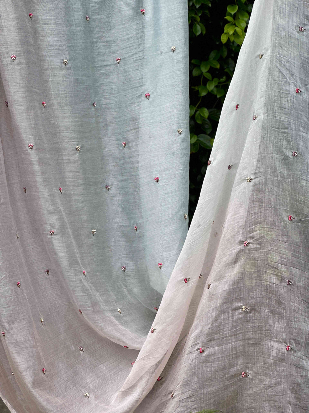 Pearl Embroidered 4D Banarasi Silk Chanderi Fabrics