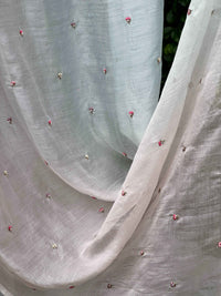 Pearl Embroidered 4D Banarasi Silk Chanderi Fabrics