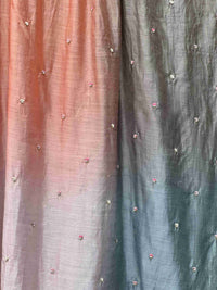 Pearl Embroidered 4D Banarasi Silk Chanderi Fabric