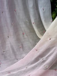Pearl Embroidered 4D Banarasi Silk Chanderi Fabric