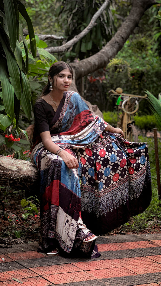 Ajrak Printed Modal Saree