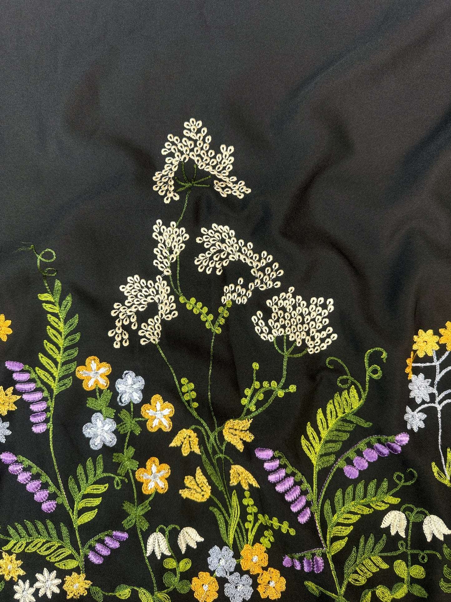 Embroidered Banana Crepe fabrics