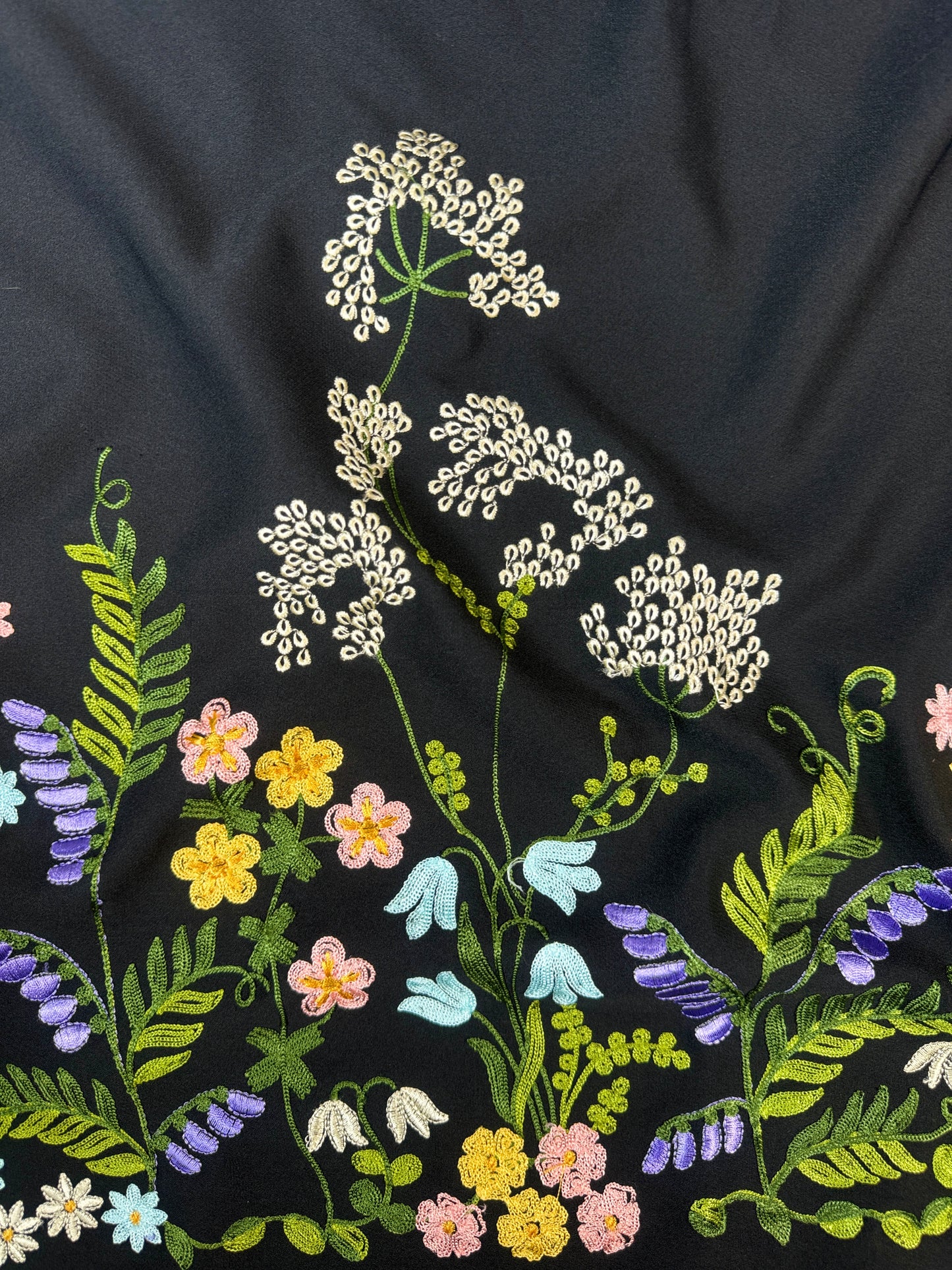 Embroidered Banana Crepe fabrics