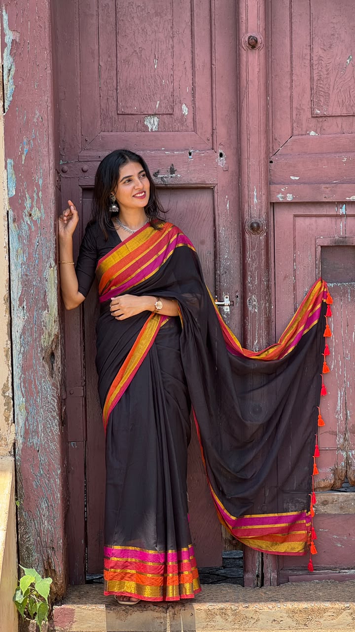 Mul cotton saree