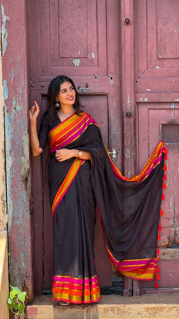 Mul cotton saree