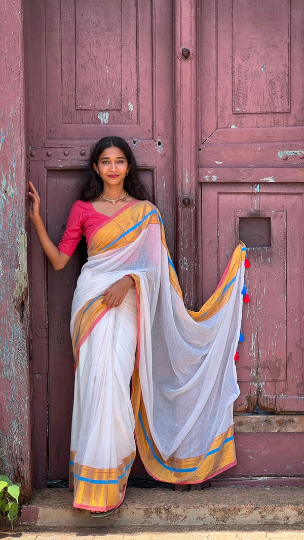 Mul cotton saree