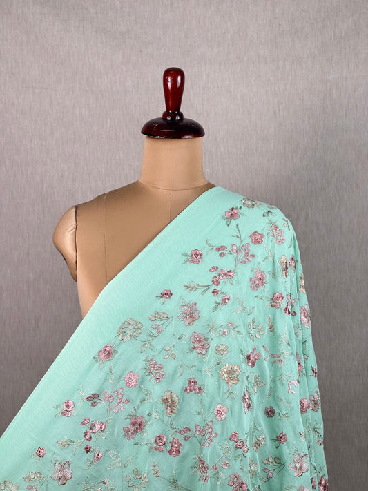 Embroidered Voile Cotton Fabric