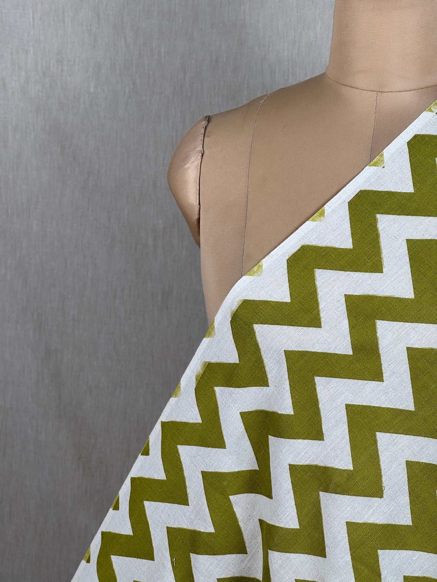 Printed Flax Cotton Fabric