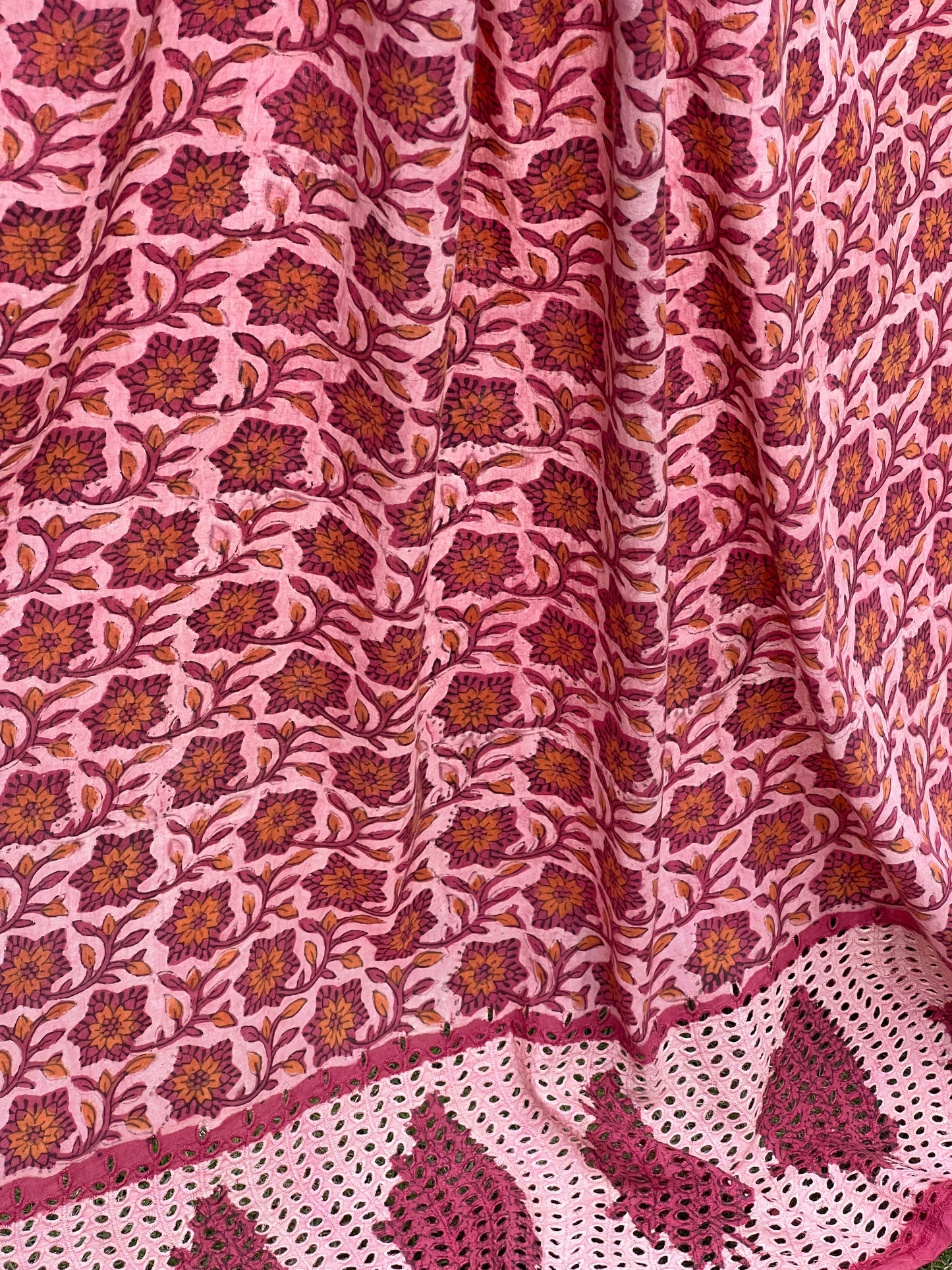 Ajrakh Dabu Block-printed Hakoba Cotton Fabric