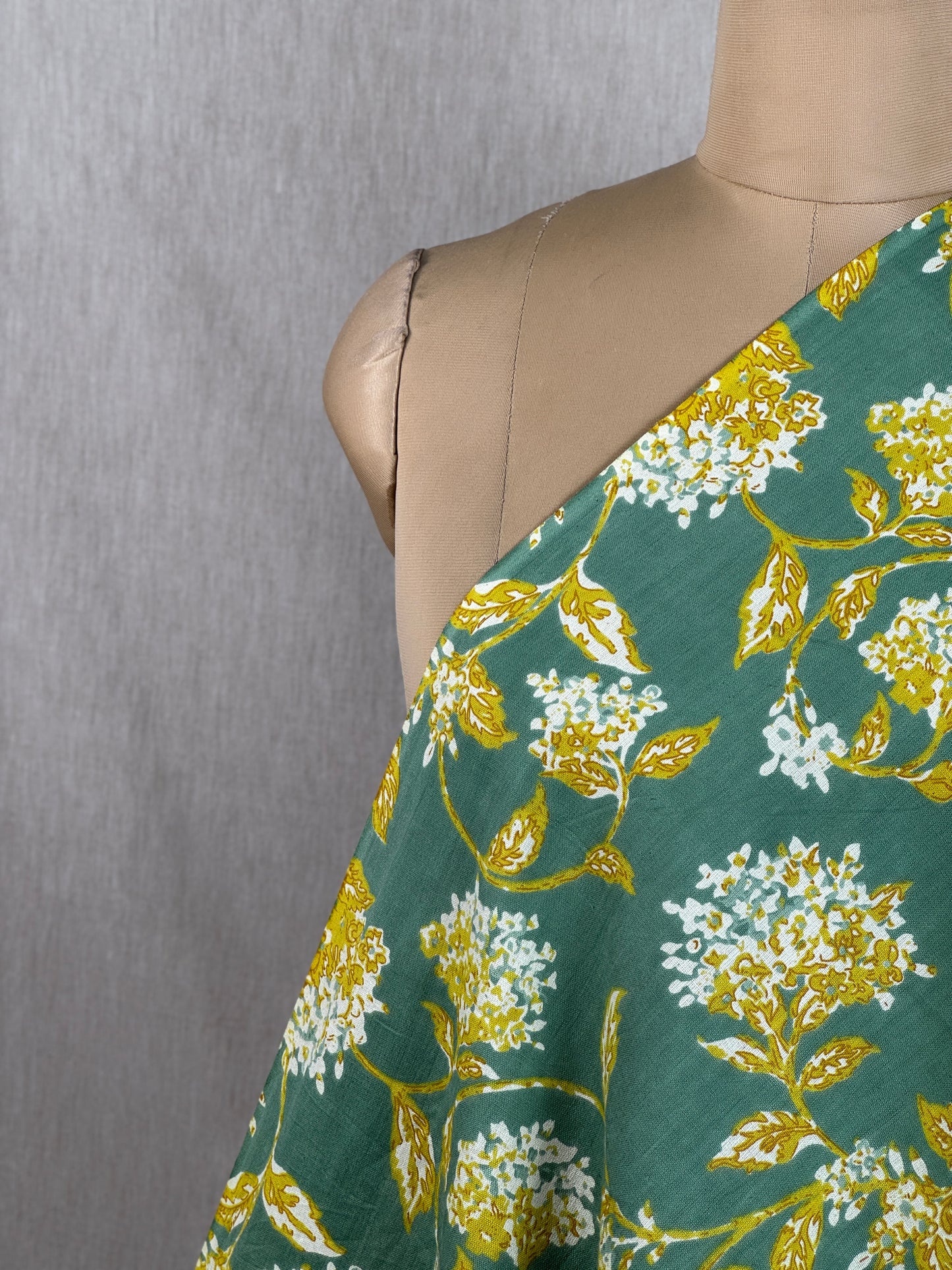 Printed Flax Cotton Fabric