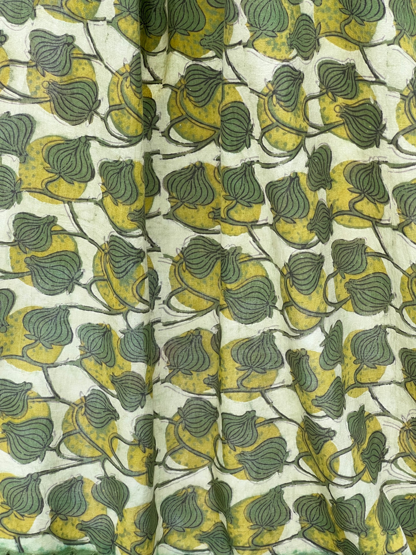 Ajrakh Dabu Block-printed Hakoba Cotton Fabric