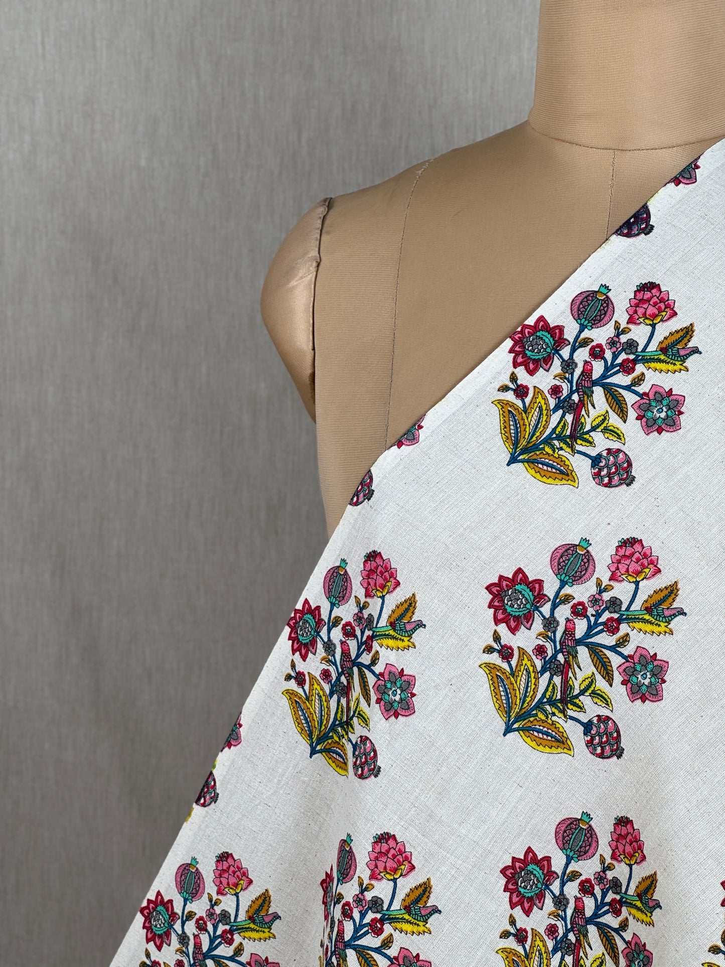 Printed Flax Cotton Fabric