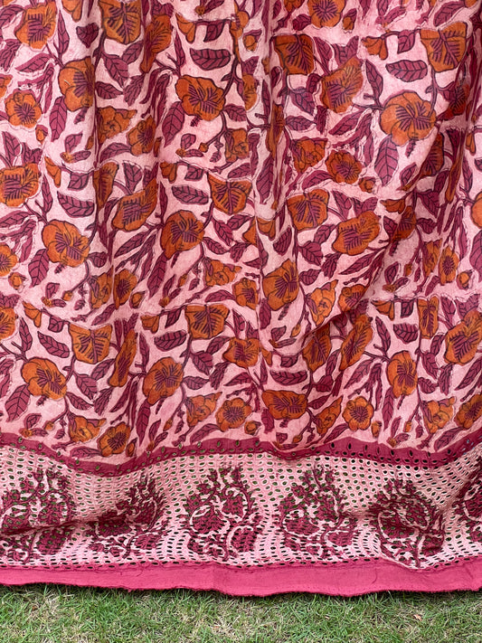 Ajrakh Dabu Block-printed Hakoba Cotton Fabric
