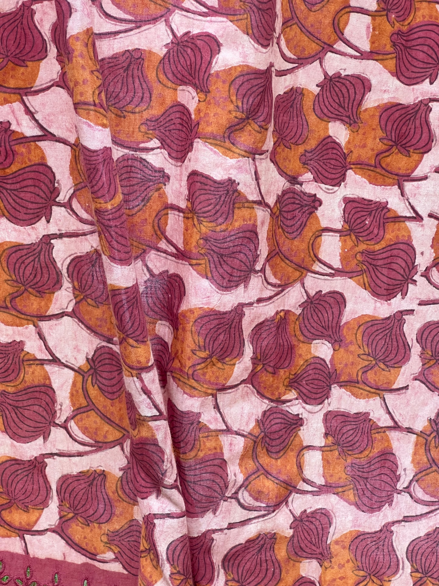 Ajrakh Dabu Block-printed Hakoba Cotton Fabric