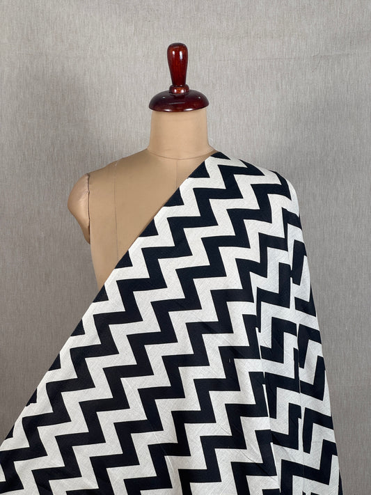 Printed Flax Cotton Fabric