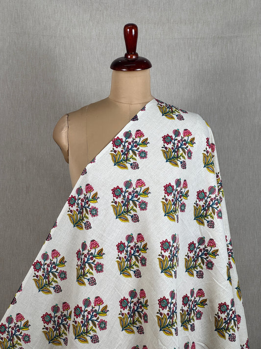 Printed Flax Cotton Fabric