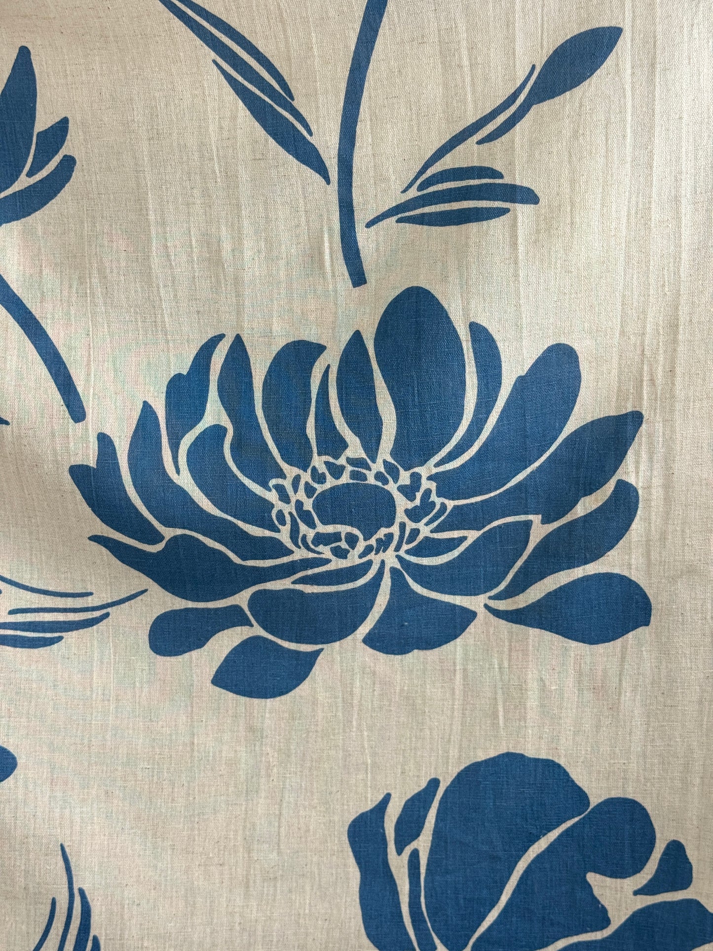 Printed Flax Cotton Fabric