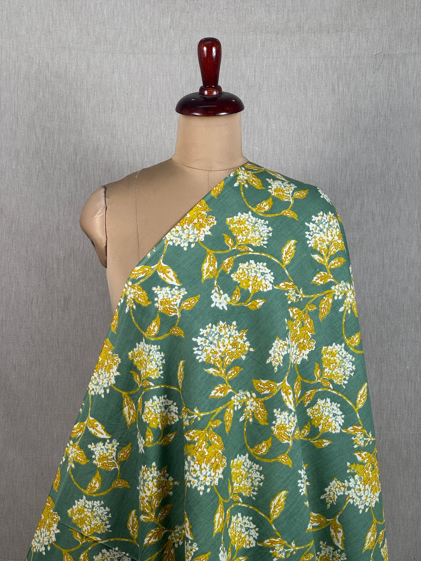 Printed Flax Cotton Fabric