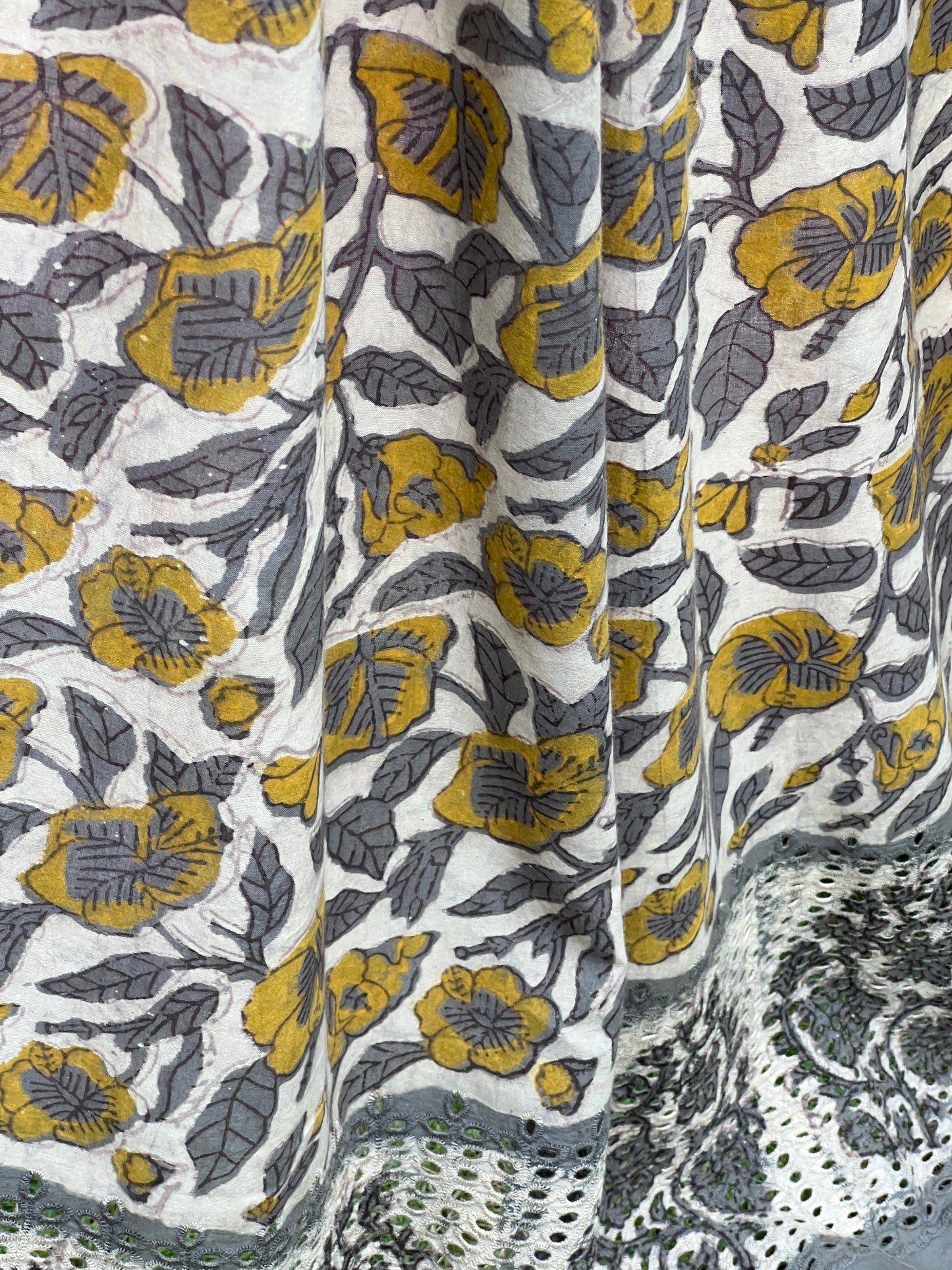 Ajrakh Dabu Block-printed Hakoba Cotton Fabric