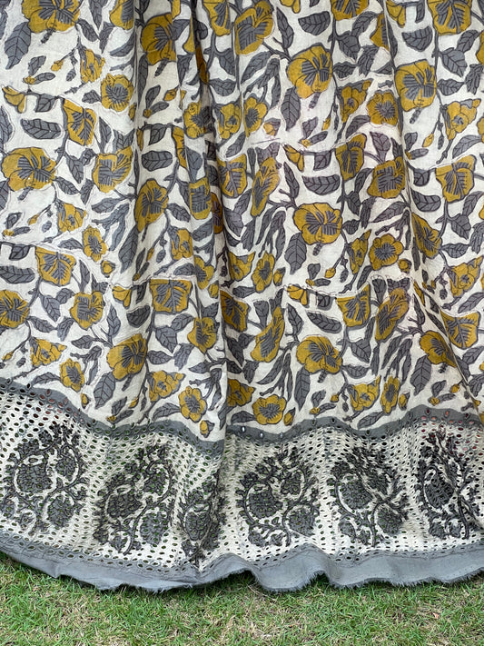 Ajrakh Dabu Block-printed Hakoba Cotton Fabric
