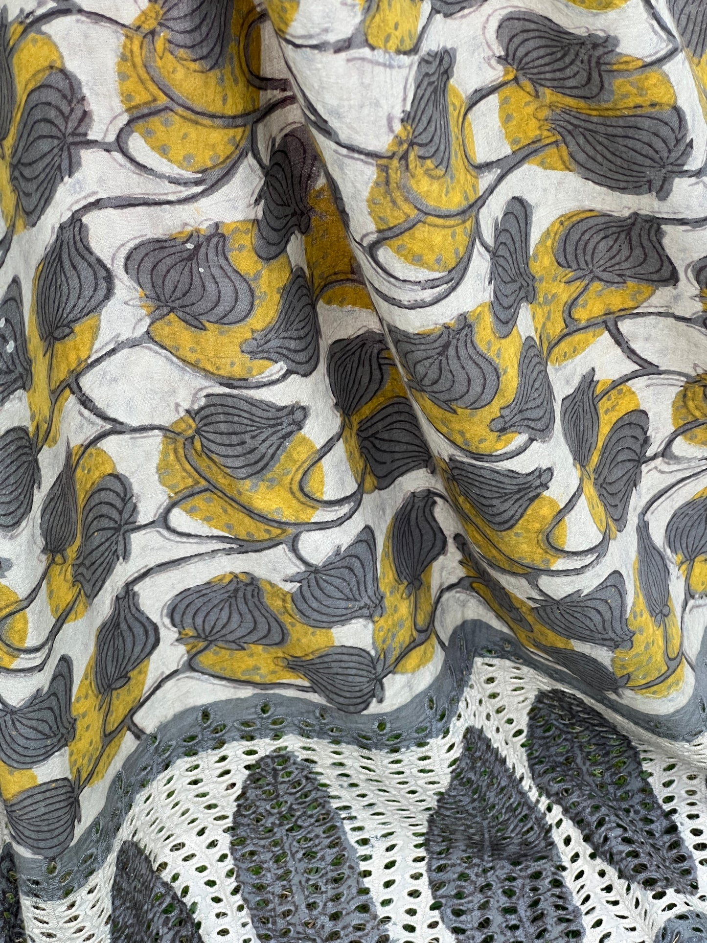 Ajrakh Dabu Block-printed Hakoba Cotton Fabric