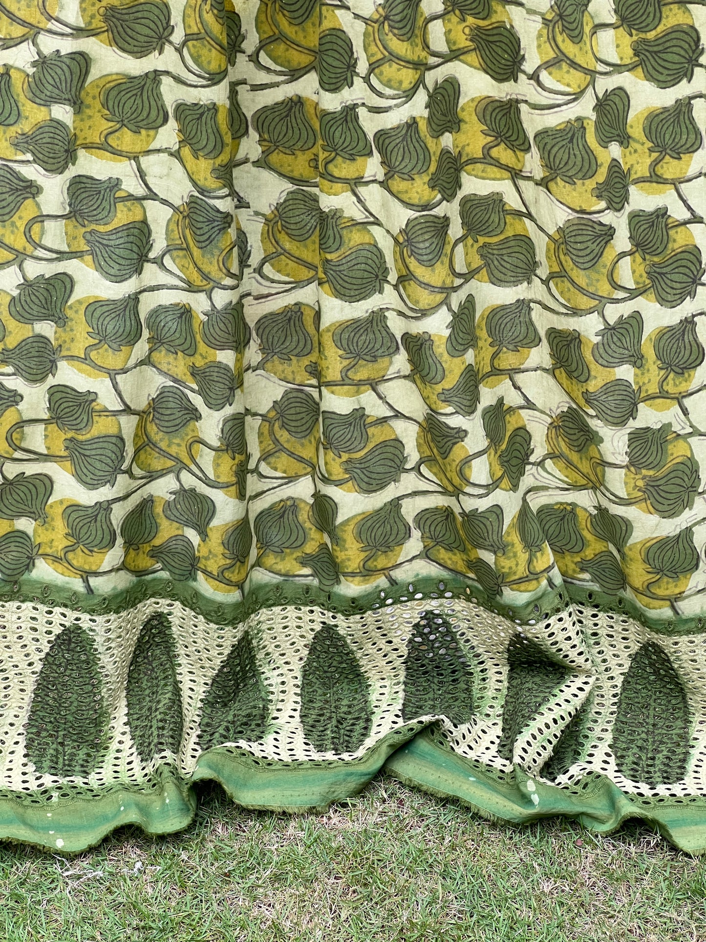 Ajrakh Dabu Block-printed Hakoba Cotton Fabric