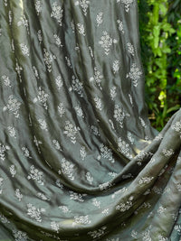 Embroidered 70gm Banarasi Silk Chanderi Fabric