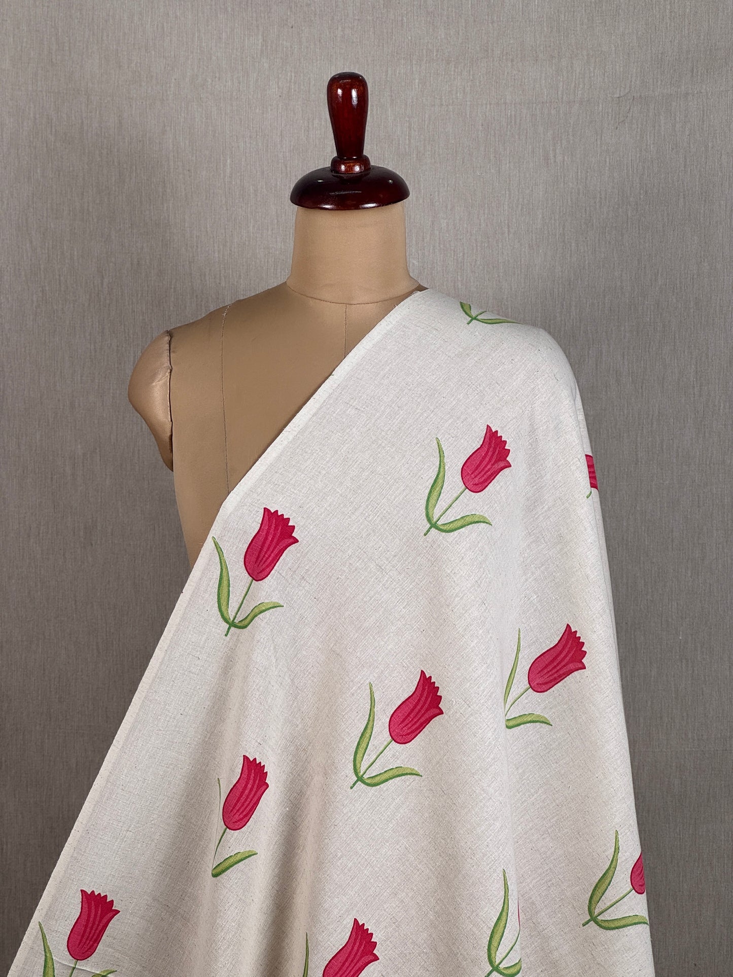 Printed Flax Cotton Fabric