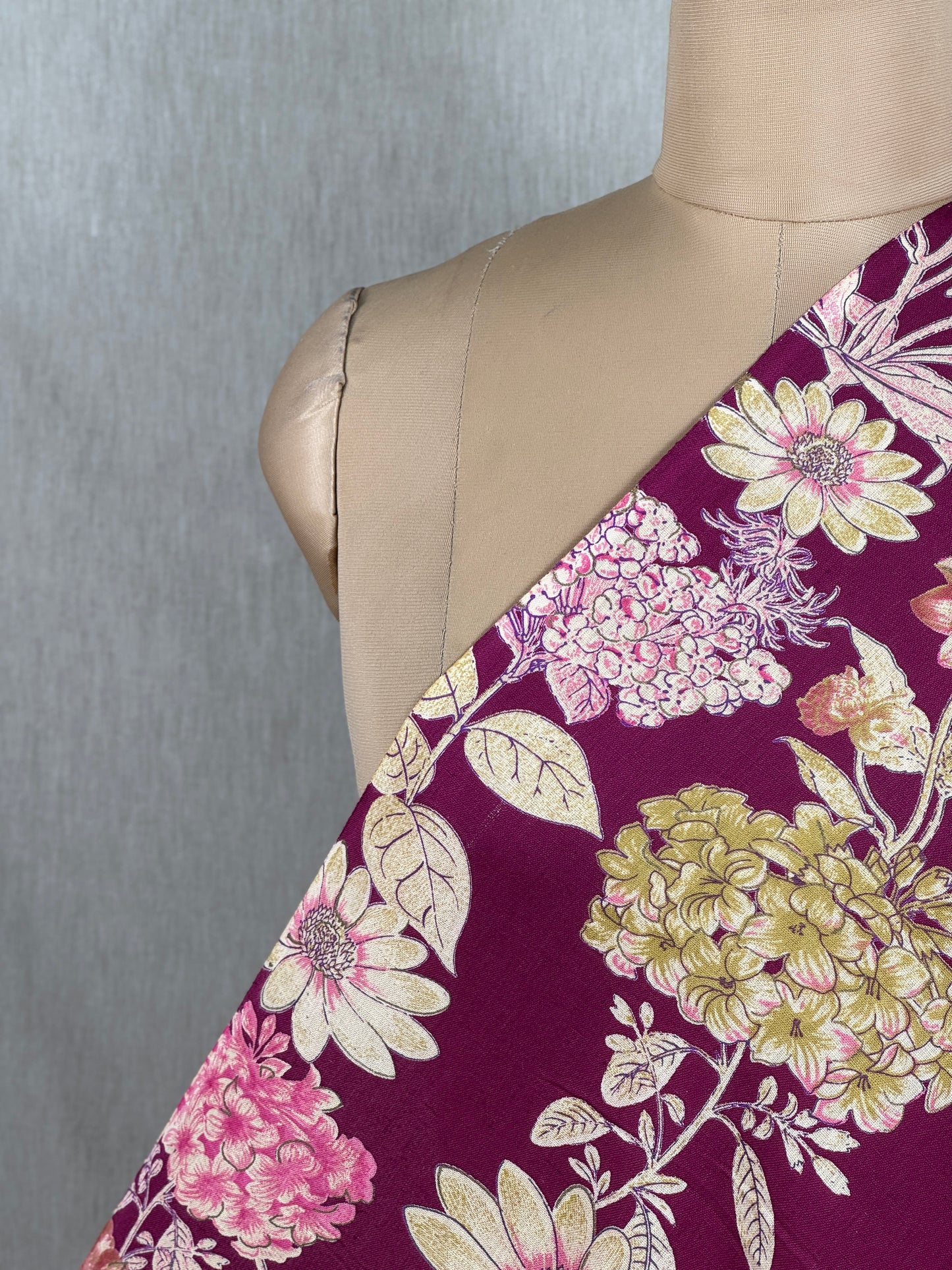 Printed Flax Cotton Fabric