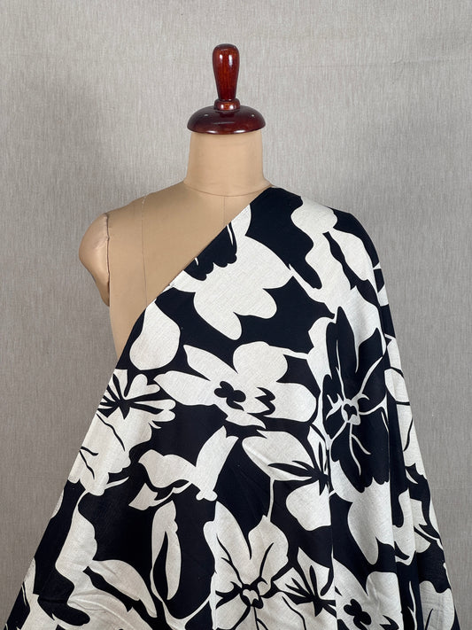 Printed Flax Cotton Fabric