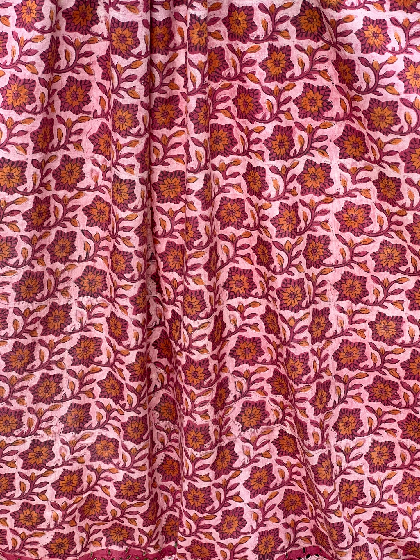 Ajrakh Dabu Block-printed Hakoba Cotton Fabric