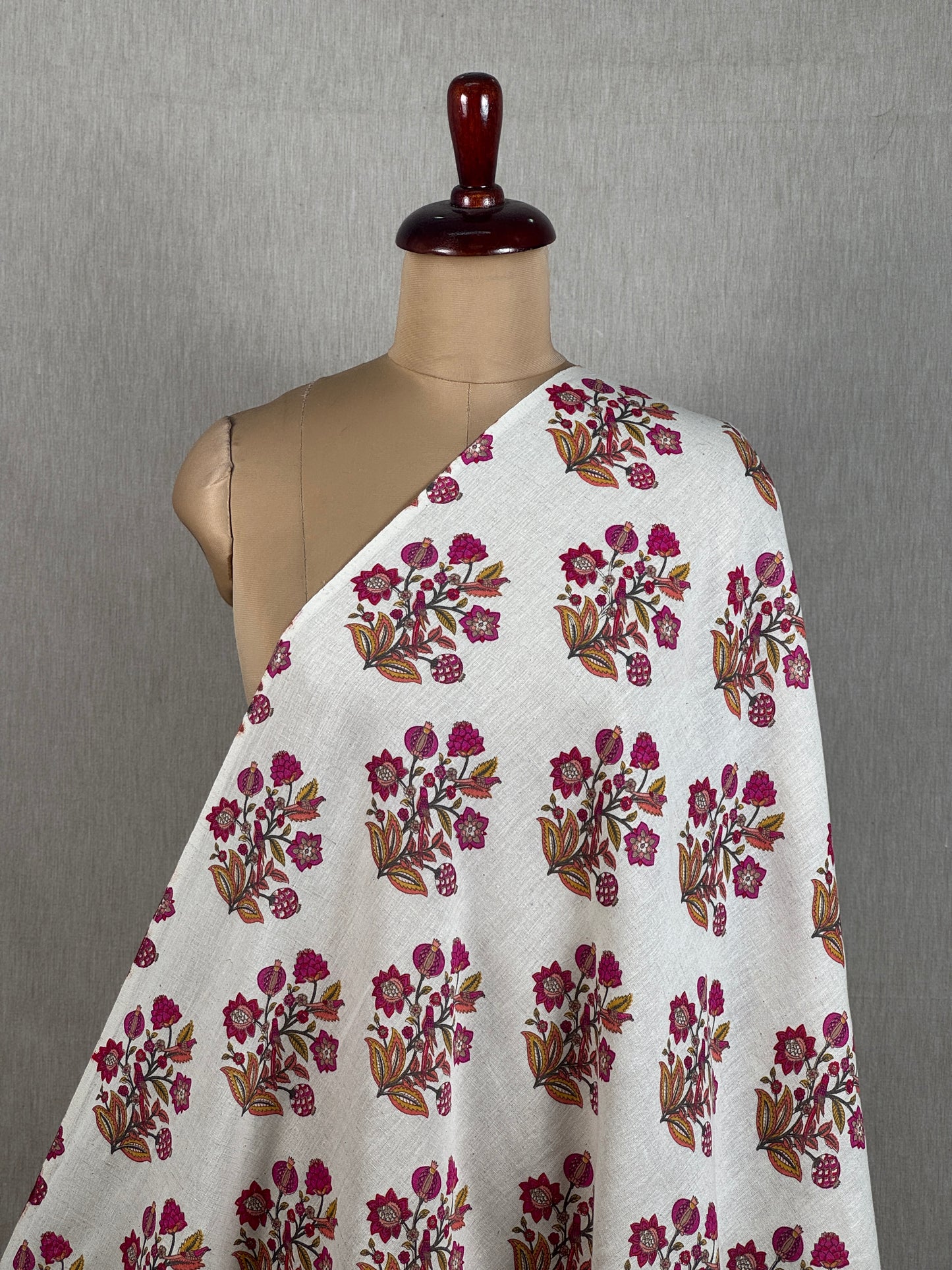 Printed Flax Cotton Fabric