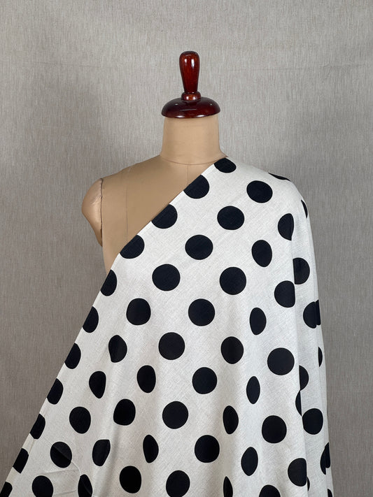 Printed Flax Cotton Fabric