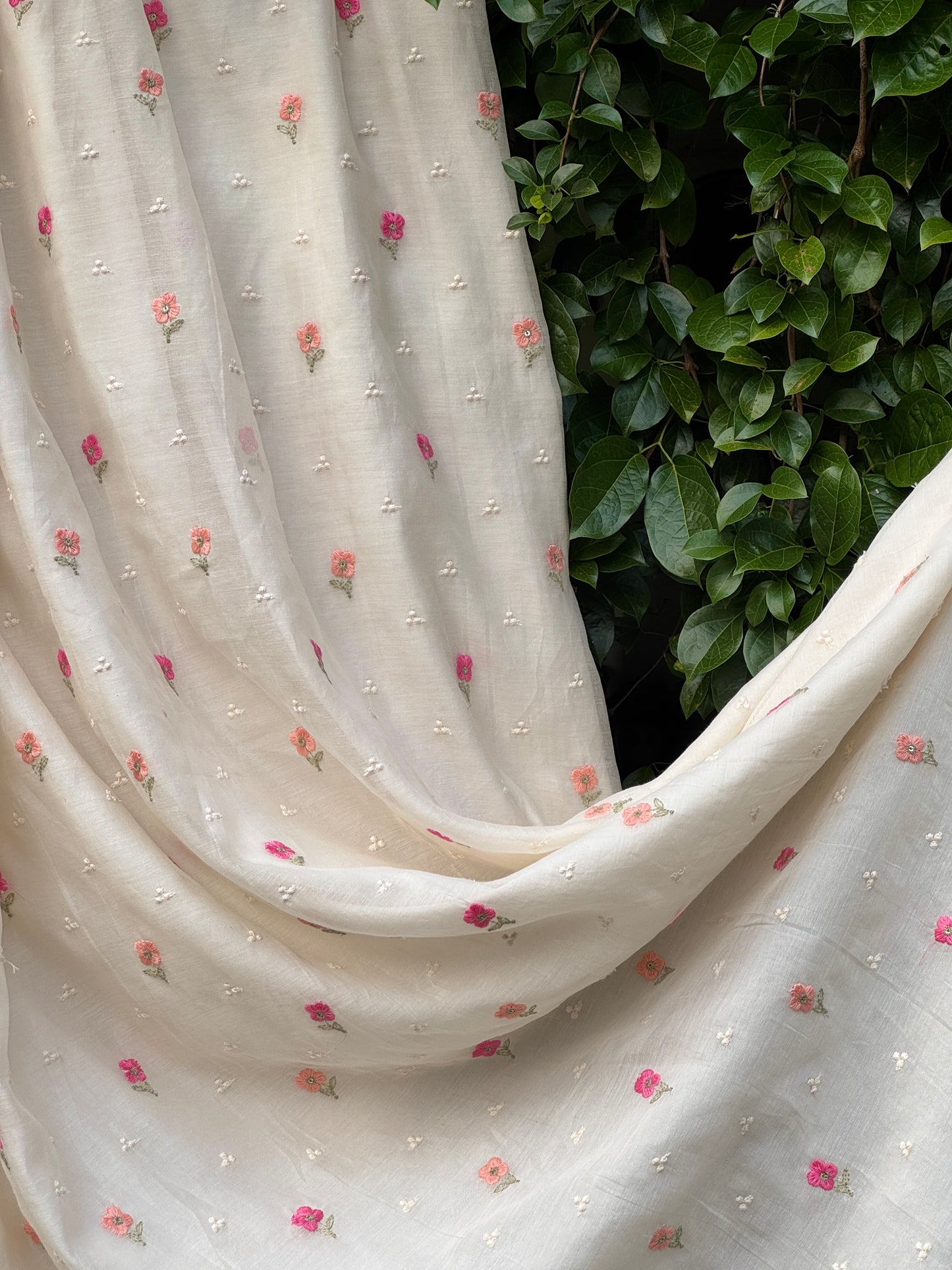 Embroidered 40 gm Banarasi Chanderi Fabric