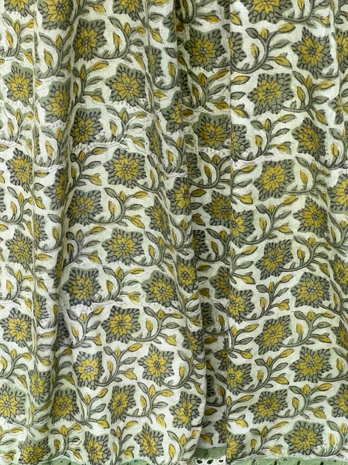 Ajrakh Dabu Block-printed Hakoba Cotton Fabric