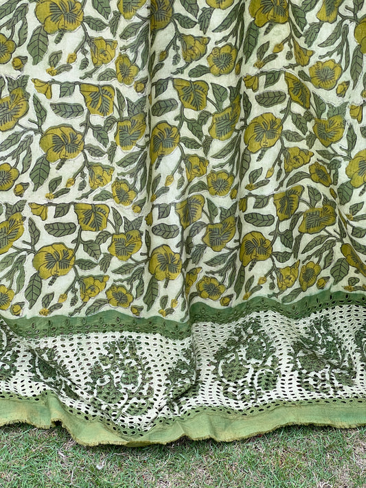 Ajrakh Dabu Block-printed Hakoba Cotton Fabric