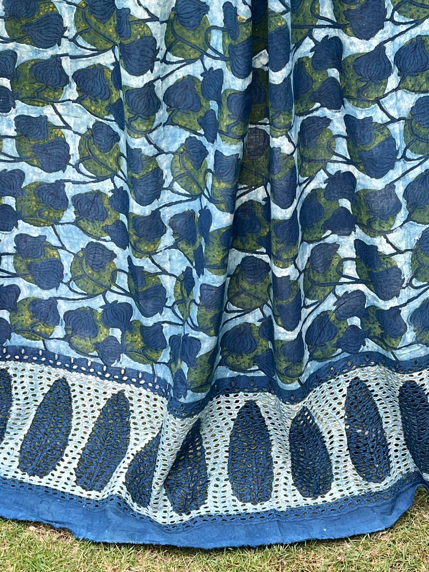 Ajrakh Dabu Block-printed Hakoba Cotton Fabric