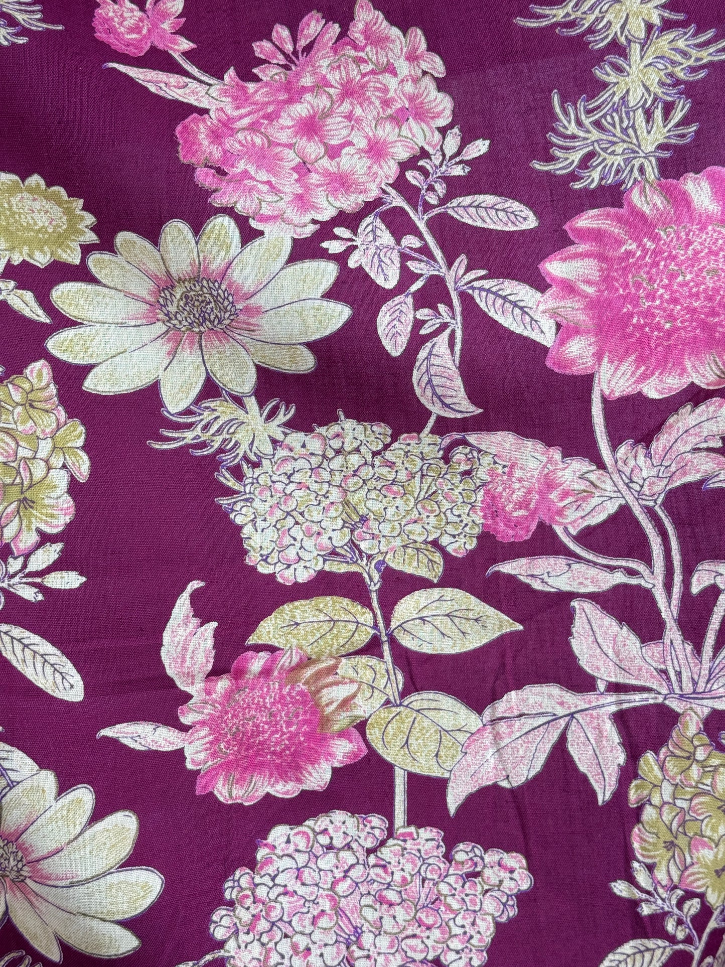 Printed Flax Cotton Fabric