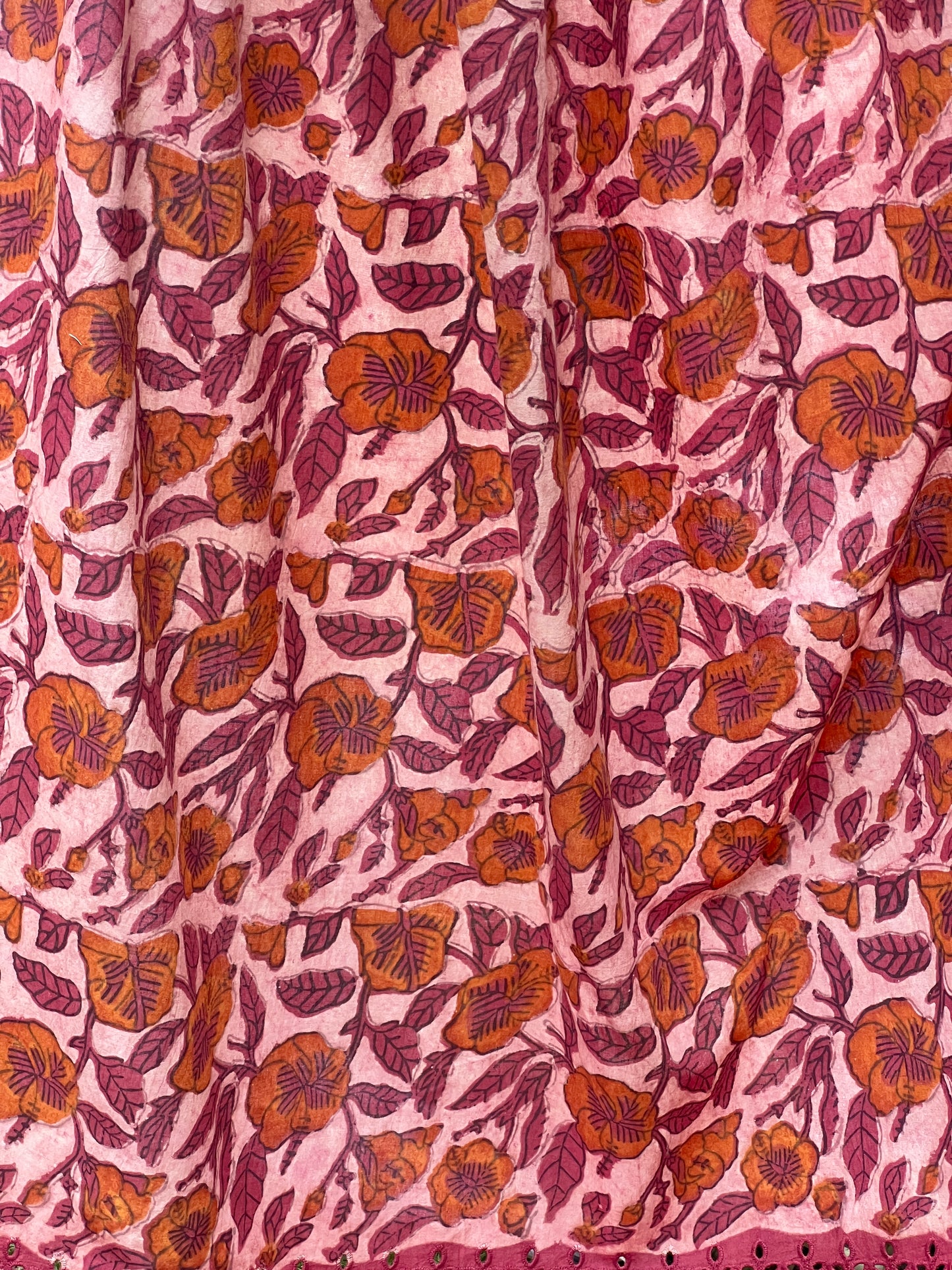Ajrakh Dabu Block-printed Hakoba Cotton Fabric
