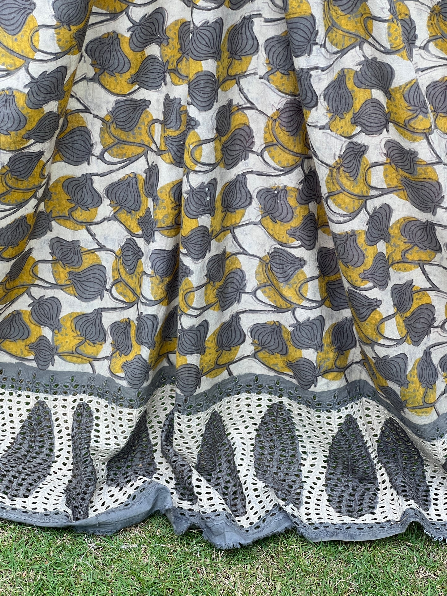 Ajrakh Dabu Block-printed Hakoba Cotton Fabric