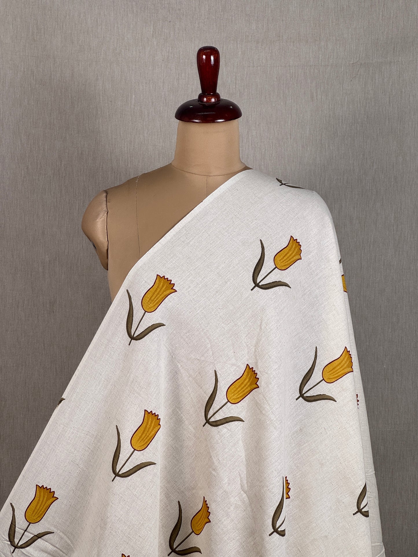 Printed Flax Cotton Fabric