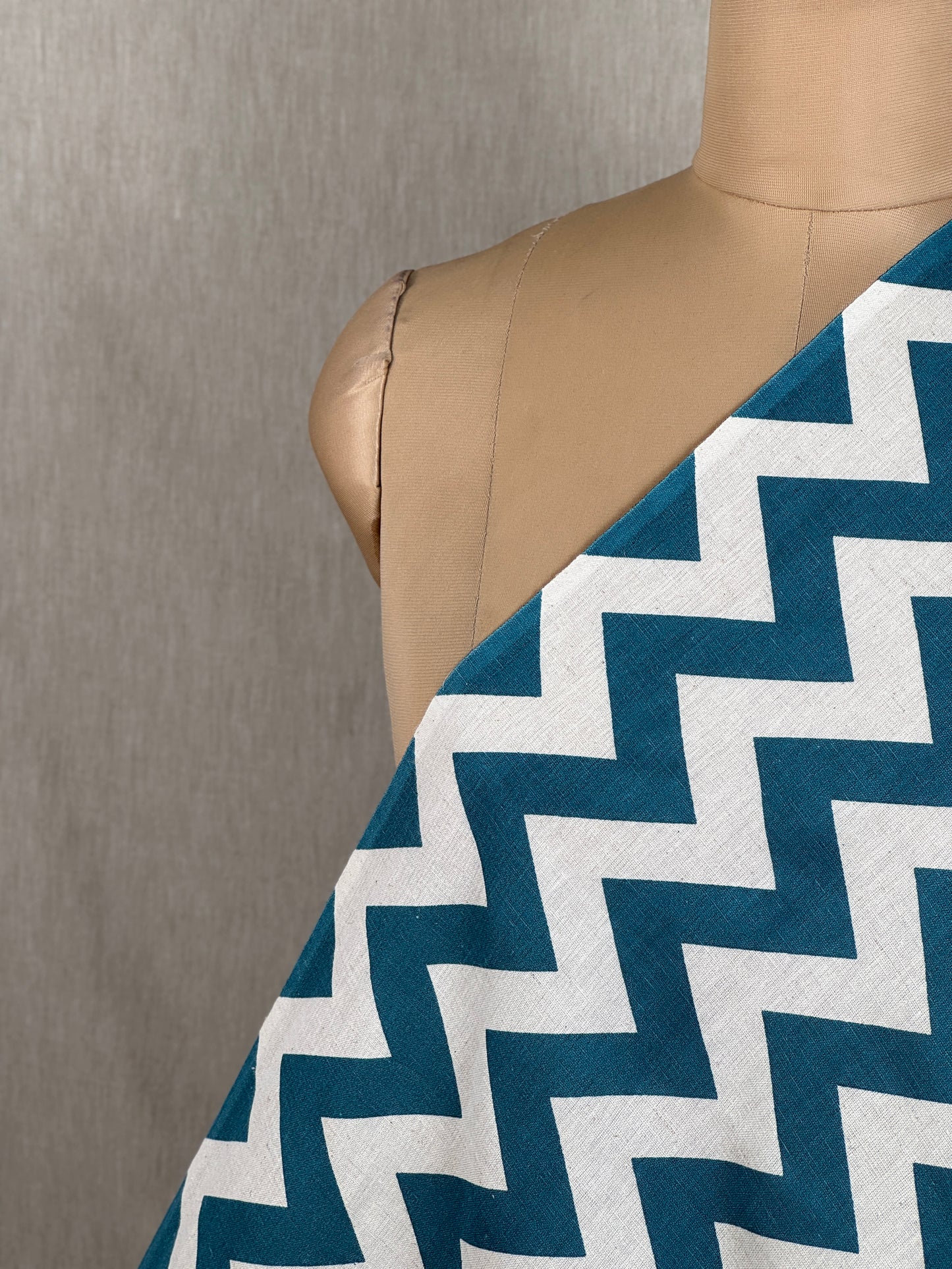 Printed Flax Cotton Fabric