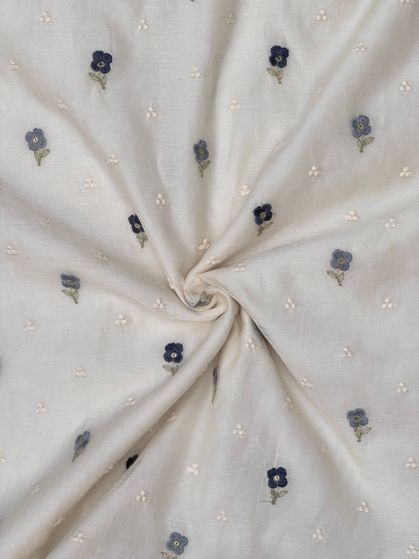 Embroidered 40 gm Banarasi Chanderi Fabric