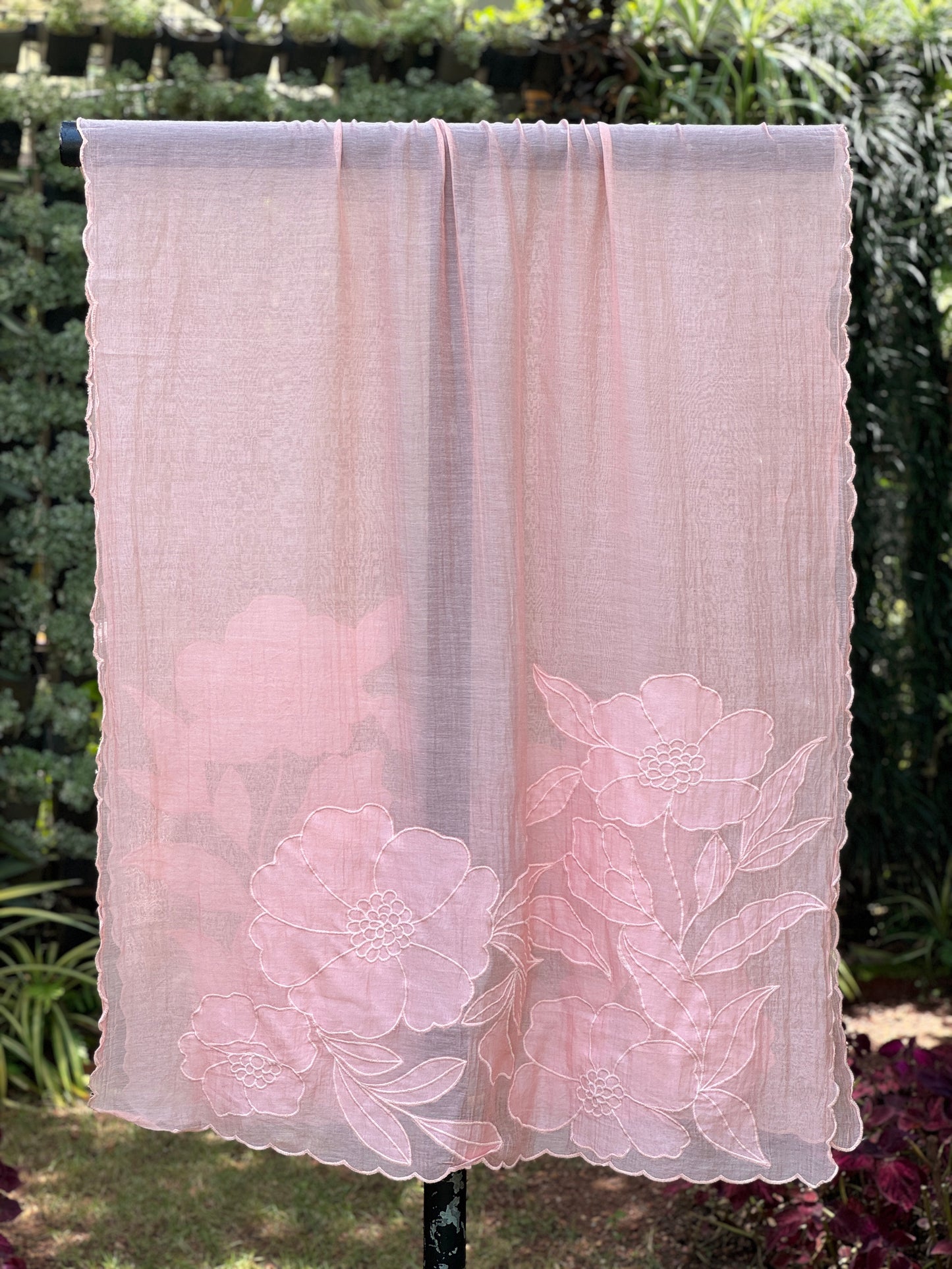 Applique Embroidered Cotton Dupatta