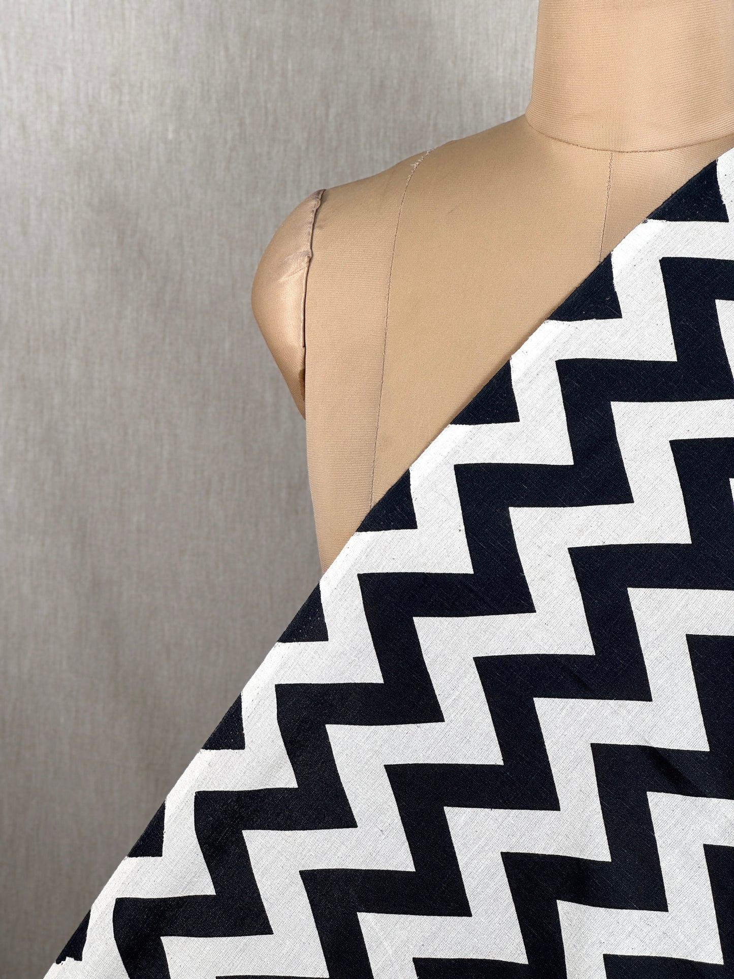 Printed Flax Cotton Fabric