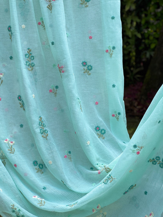 Embroidered Kota Fabric