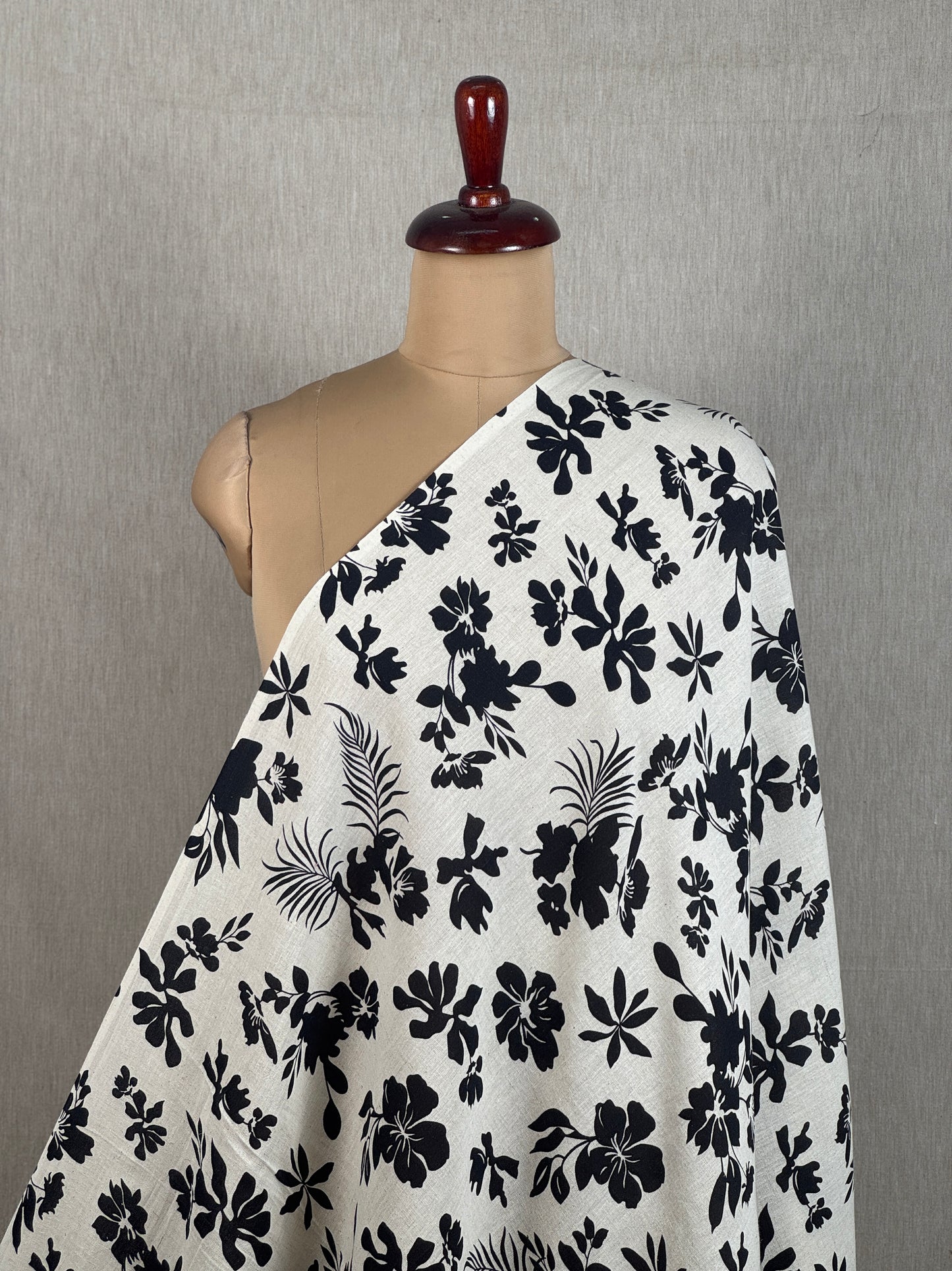 Printed Flax Cotton Fabric